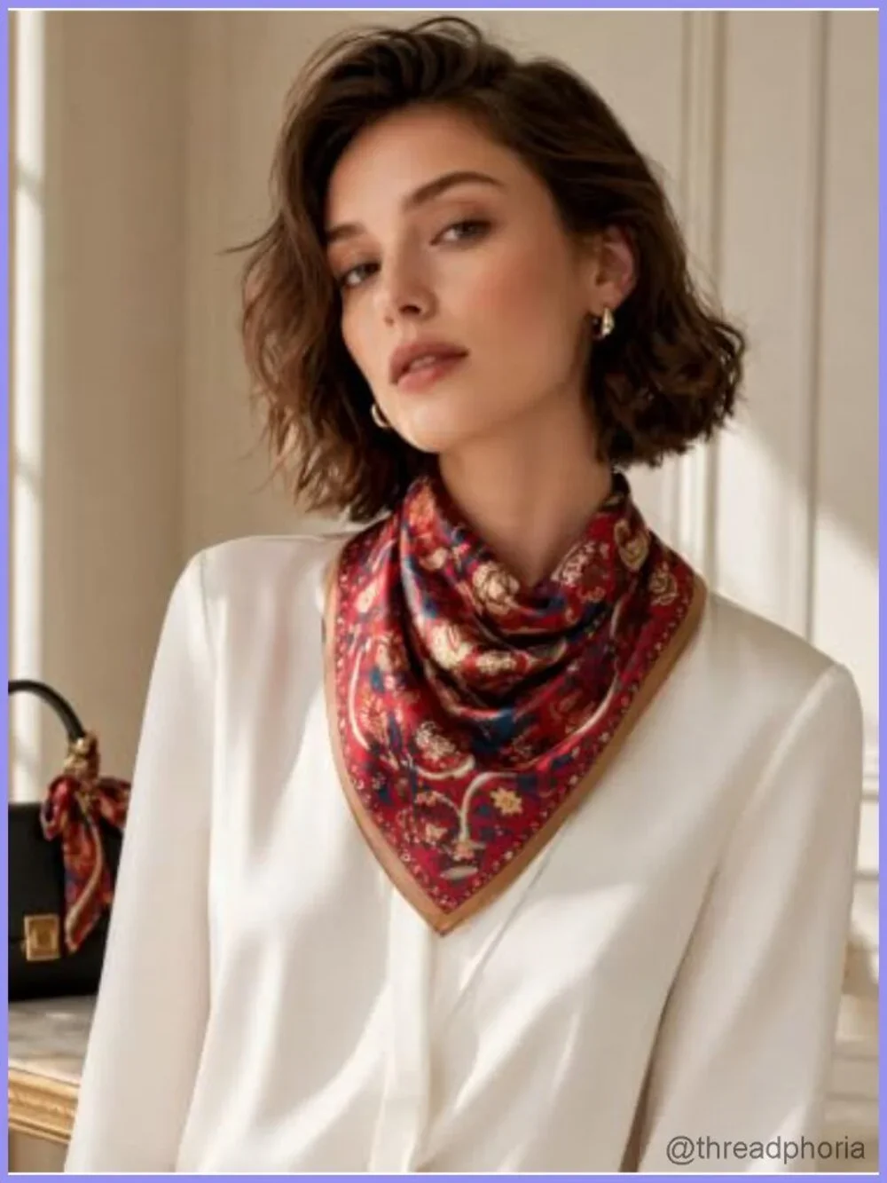 100% Mulberry Silk Square Scarf 26
